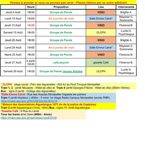 Planning AOUT Montpellier Image 1